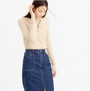 J. CREW Collection Italian Cashmere Button Cream Cardigan Sweater